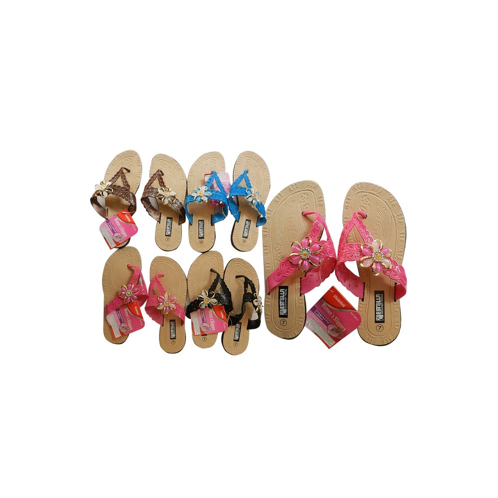 Wholesale Footwear Women's Slippers 4 Assorted Colors at
