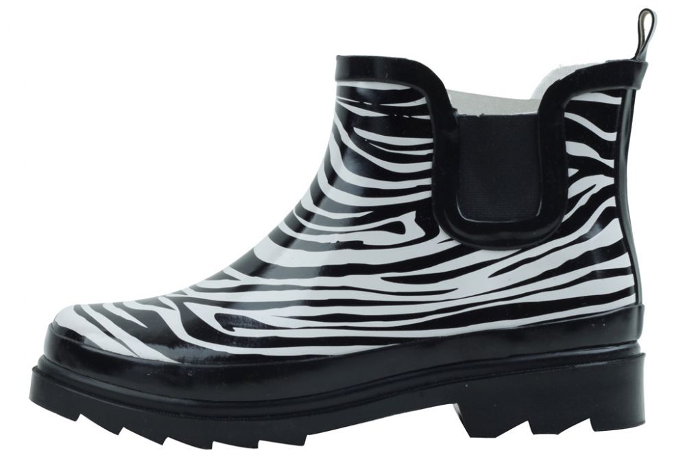 zebra print rain boots