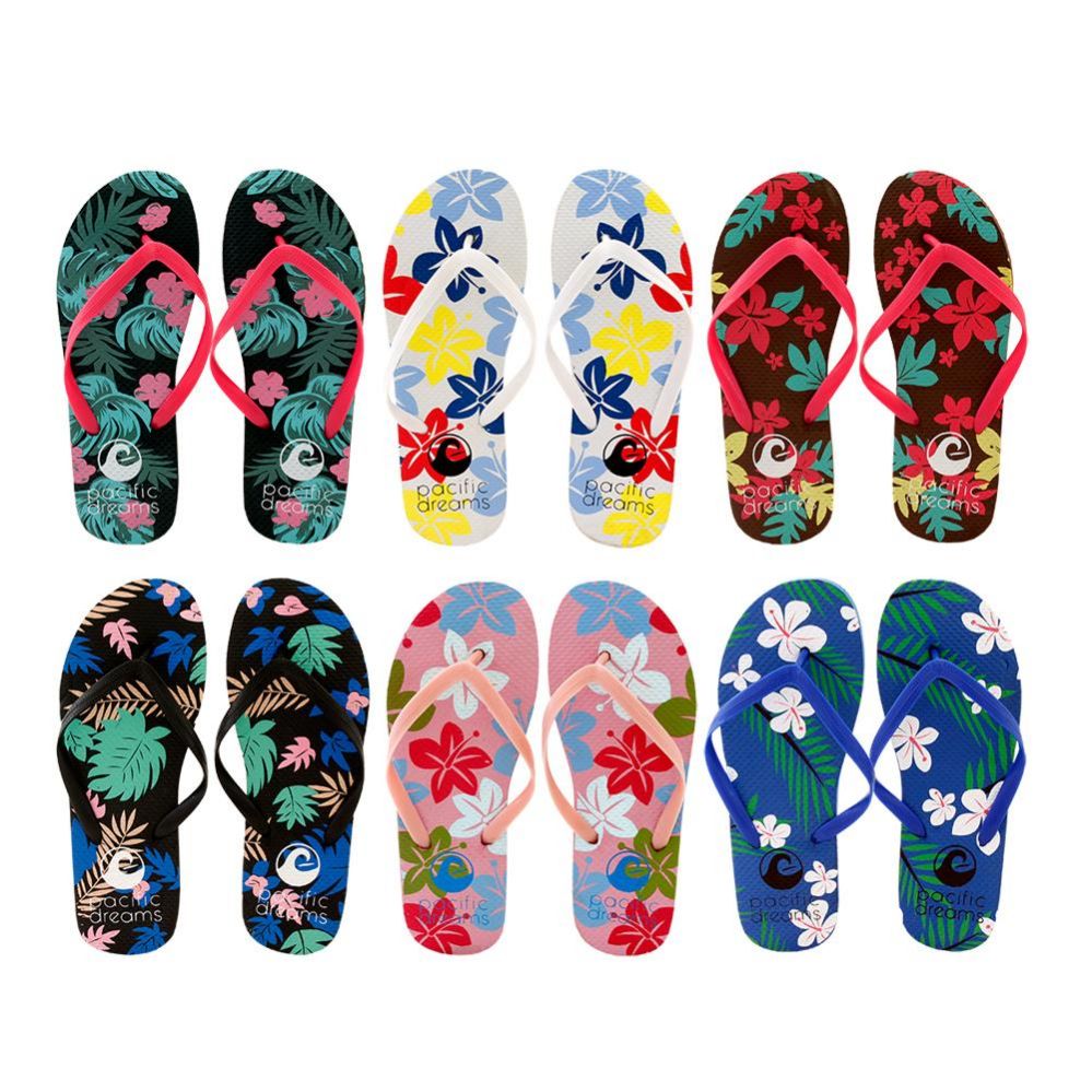 floral flip flops