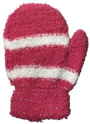 Wholesale Footwear Yacht & Smith Kids Striped Fuzzy Mittens Gloves Ages 2-7