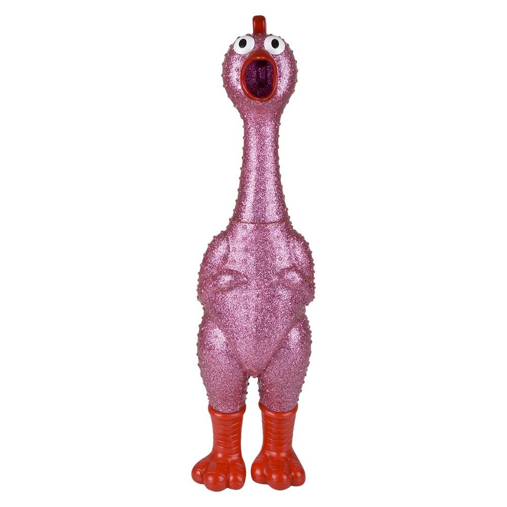 Wholesale Footwear 24" Giant Sparkle Rubber Chicken 6ct
