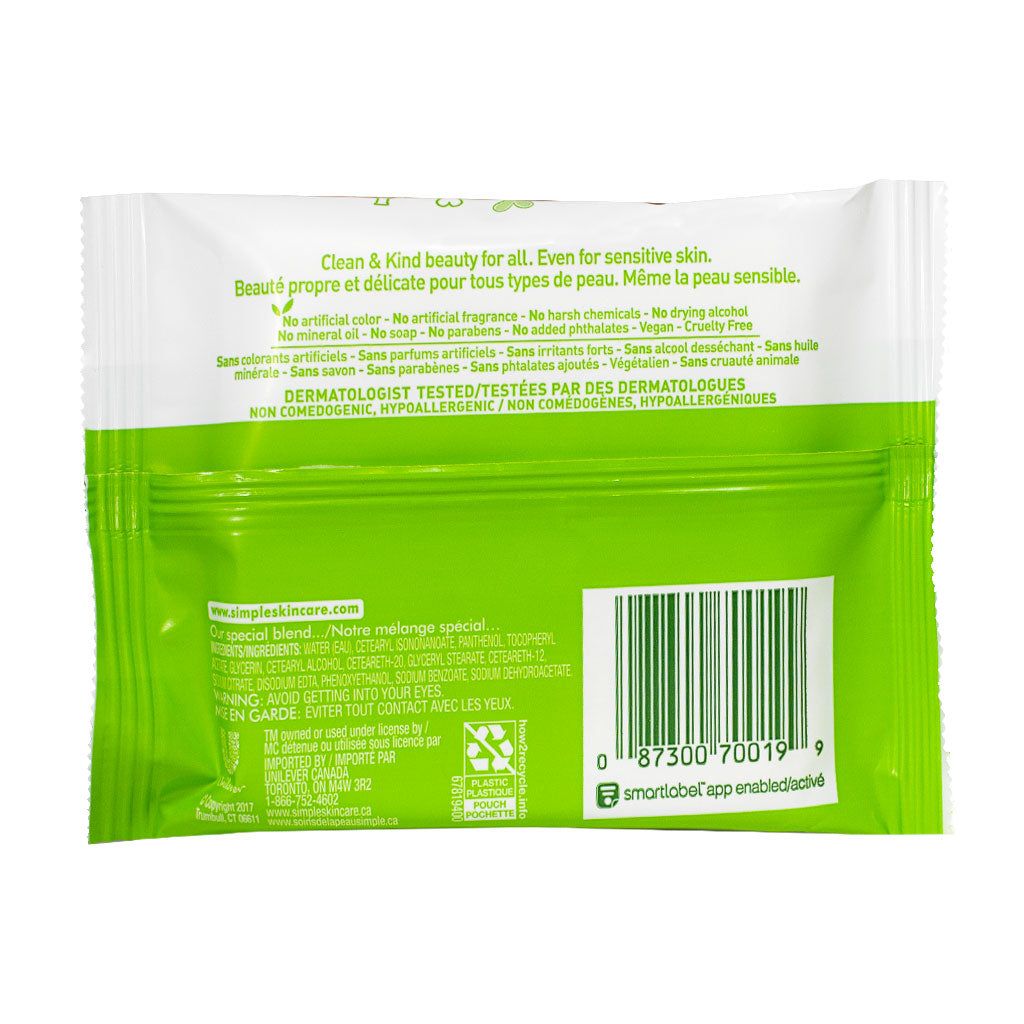 Wholesale Footwear Simple Sensitive Skin Cleansing Facial Wipes - Pack Of 7