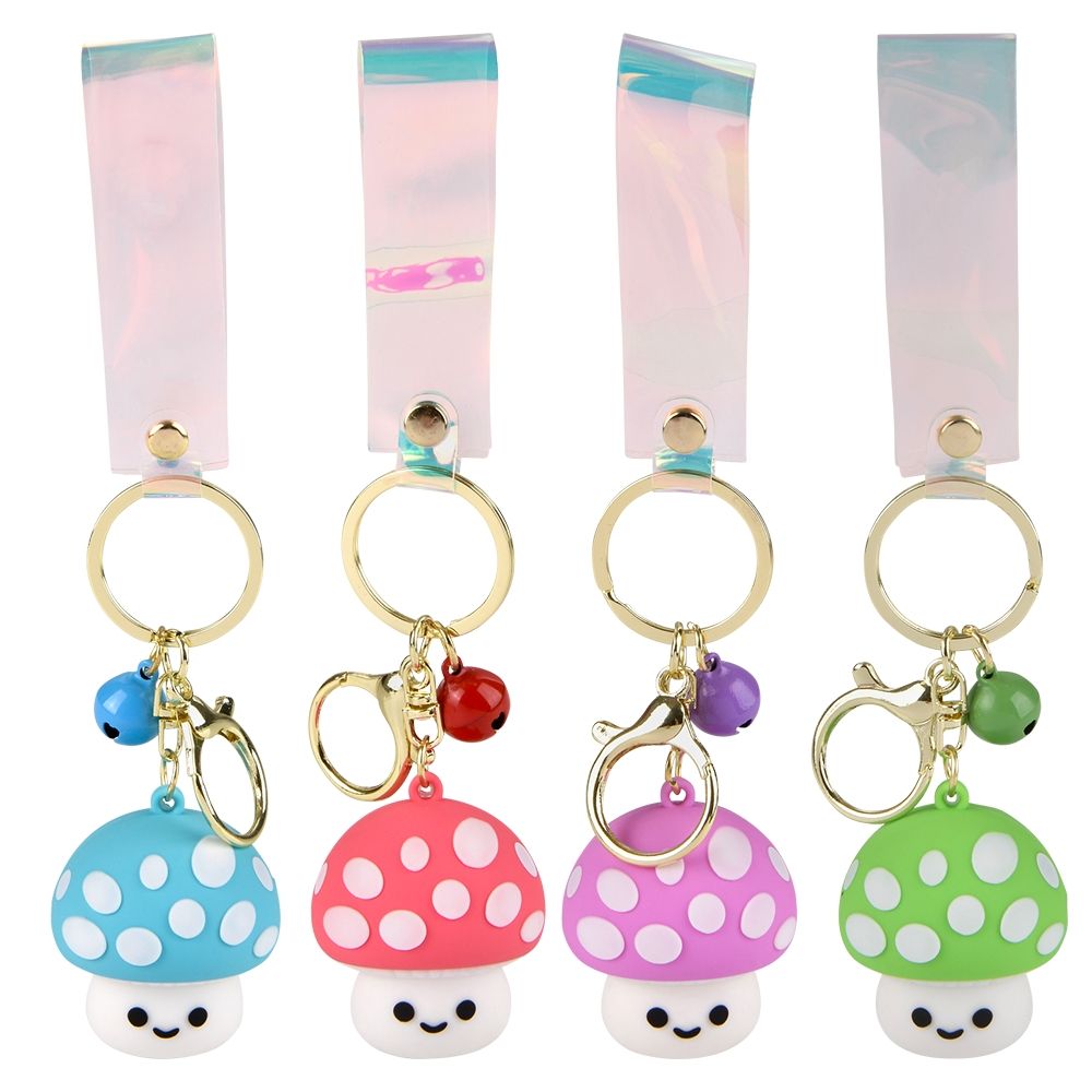 Wholesale Footwear 2" Mushroom Charm Wristlet Backpack Keyring 24ct