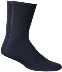 Wholesale Footwear Yacht & Smith Men's Cotton Terry Cushioned Crew Socks Navy Size 10-13 Bulk Packs