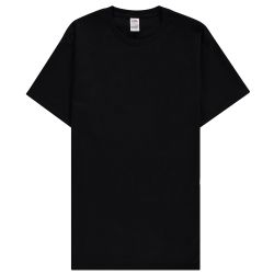 Wholesale Footwear Mens Cotton Crew Neck Short Sleeve T-Shirts Black, X-Large