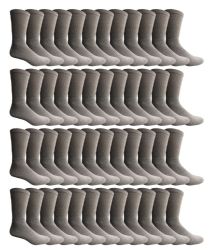 Wholesale Footwear Yacht & Smith Men's Cotton Crew Socks Gray Size 10-13 Bulk Pack