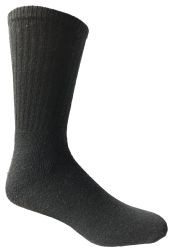 Wholesale Footwear Yacht & Smith Men's Cotton 28 Inch Terry Cushioned Athletic Black Tube Socks Size 10-13