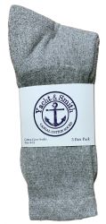 Wholesale Footwear Yacht & Smith Women's Cotton Crew Socks Gray Size 9-11 Bulk Pack