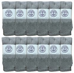 Wholesale Footwear Yacht & Smith Women's 26 Inch Cotton Tube Sock Solid Gray Size 9-11