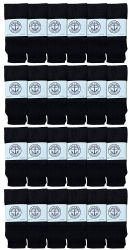 Wholesale Footwear Yacht & Smith Women's 26 Inch Cotton Tube Sock Solid Black Size 9-11