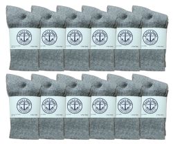 Wholesale Footwear Yacht & Smith Kids Cotton Crew Socks Gray Size 4-6