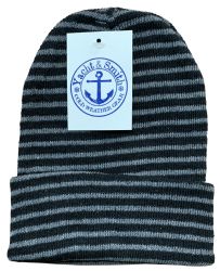 Wholesale Footwear Yacht & Smith Unisex Knit Winter Hat With Stripes Assorted Colors