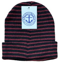 Wholesale Footwear Yacht & Smith Unisex Knit Winter Hat With Stripes Assorted Colors