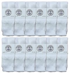 Wholesale Footwear Yacht & Smith Kids 17 Inch Cotton Tube Socks Solid White Size 6-8