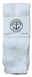 Wholesale Footwear Yacht & Smith Kids 17 Inch Cotton Tube Socks Solid White Size 6-8