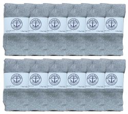 Wholesale Footwear Yacht & Smith Kids Gray Solid Tube Socks Size 4-6 Bulk Pack