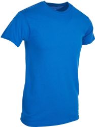 Wholesale Footwear Mens Cotton Crew Neck Short Sleeve T-Shirts Solid Blue, Large