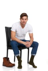 Wholesale Footwear Yacht & Smith Men's Army Socks, Military Grade Socks Size 10-13 Solid Army Green