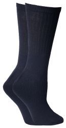 Wholesale Footwear Yacht & Smith Women's Cotton Terry Cushioned Crew Socks, Size 9-11, Navy Bulk Packs