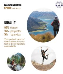 Wholesale Footwear Yacht & Smith Women's Cotton Terry Cushioned Crew Socks, Size 9-11, Navy Bulk Packs