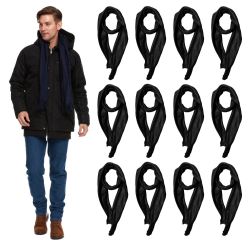 Wholesale Footwear Yacht & Smith Solid Black Color Warm Winter Fleece Scarves