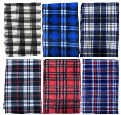 Wholesale Footwear Yacht & Smith Unisex Warm Winter Plaid Fleece Scarfs Assorted Colors Size 60x12