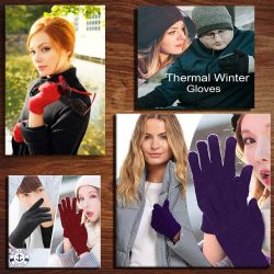 Wholesale Footwear Yacht & Smith 2 Piece Unisex Warm Winter Hats And Glove Set Solid Black