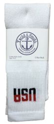 Wholesale Footwear Yacht & Smith Women's Cotton Usa Tube Socks, Referee Style Size 9-15