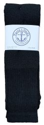 Wholesale Footwear Yacht & Smith Men's Cotton 31 Inch Terry Cushioned Athletic Black Tube Socks Size 13-16