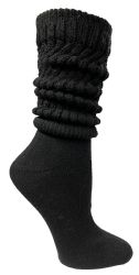 Wholesale Footwear Yacht & Smith Womens Heavy Cotton Slouch Socks, Solid Black