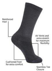 Wholesale Footwear Yacht & Smith Men's King Size Cotton Terry Cushioned Crew Socks Navy Size 13-16 Bulk Pack