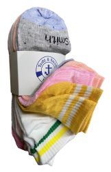 Wholesale Footwear Yacht & Smith Assorted Pack Of Girls Low Cut Printed Ankle Socks Bulk Buy