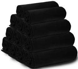 Wholesale Footwear Yacht & Smith Heavy Weight Travel Outdoor Blanket Fleece Throw 50x60 Solid Black