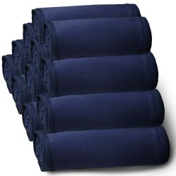 Wholesale Footwear Yacht & Smith Heavy Weight Travel Outdoor Blanket Fleece Throw 50x60 Solid Navy