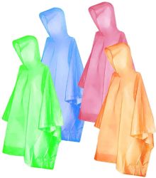 Wholesale Footwear Yacht & Smith Unisex One Size Reusable Rain Poncho Assorted Colors 60g Peva