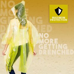 Wholesale Footwear Yacht & Smith Unisex One Size Reusable Rain Poncho Assorted Colors 60g pe