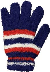 Wholesale Footwear Yacht And Smith Women's Assorted Striped Colored Fuzzy Gloves