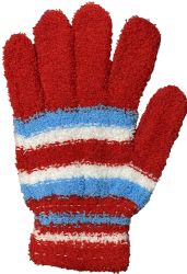 Wholesale Footwear Yacht And Smith Women's Assorted Striped Colored Fuzzy Gloves