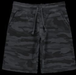 Wholesale Footwear Mens Black Camo Fleece Shorts With Side Pockets Size 3xl
