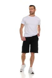 Wholesale Footwear Mens Cotton Fleece 3 Pocket Shorts Black Size Large