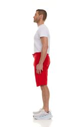 Wholesale Footwear Mens Cotton Fleece 3 Pocket Shorts Red Size Medium