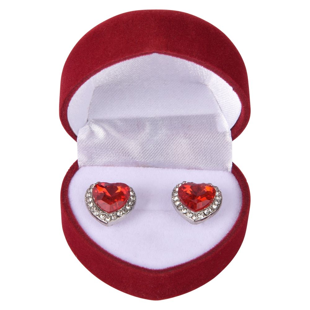Wholesale Footwear (t) Red & Blue Heart Earrings