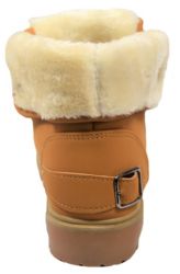 Wholesale Footwear Women Faux Fur Winter Bow Ankle Boots Color Tan Size 5-10