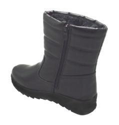 Wholesale Footwear Womens Fashion Comfortable Casual Round Toe Boots With Fur Lining Color Black Size 5-10