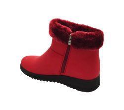 Wholesale Footwear Women Comfortable Ankle Winter Boots With Fur Lining Color Wine Size 5-10