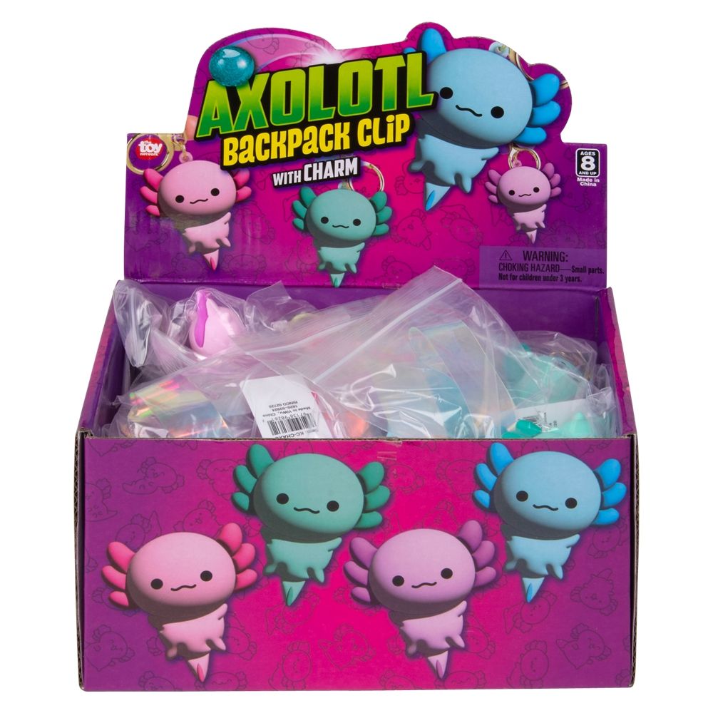 Wholesale Footwear 2.25" Axolotl Charm Wristlet Backpack Keyring 24ct