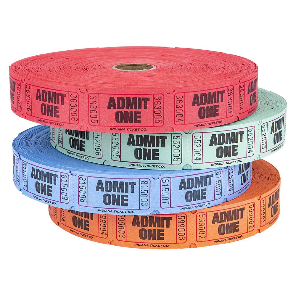 Wholesale Footwear Admit One Single Roll Tickets 2000/roll