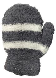 Wholesale Footwear Yacht & Smith Kids Striped Fuzzy Mittens Gloves Ages 2-7