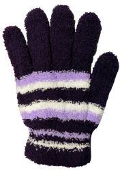 Wholesale Footwear Yacht & Smith Womens Warm Assorted Colors Striped Fuzzy Gloves