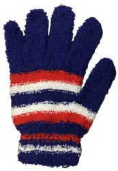 Wholesale Footwear Yacht & Smith Womens Warm Assorted Colors Striped Fuzzy Gloves
